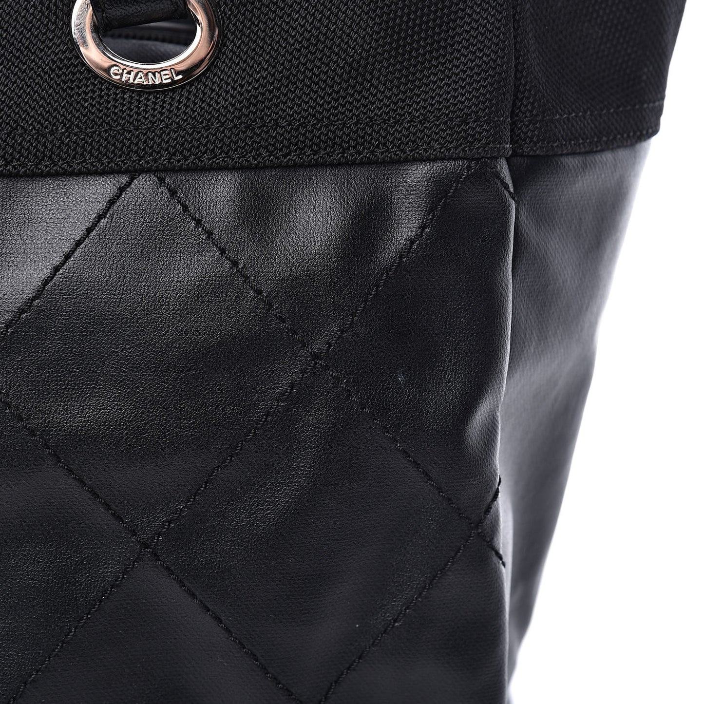 Coated Canvas Large Paris Biarritz Tote Black