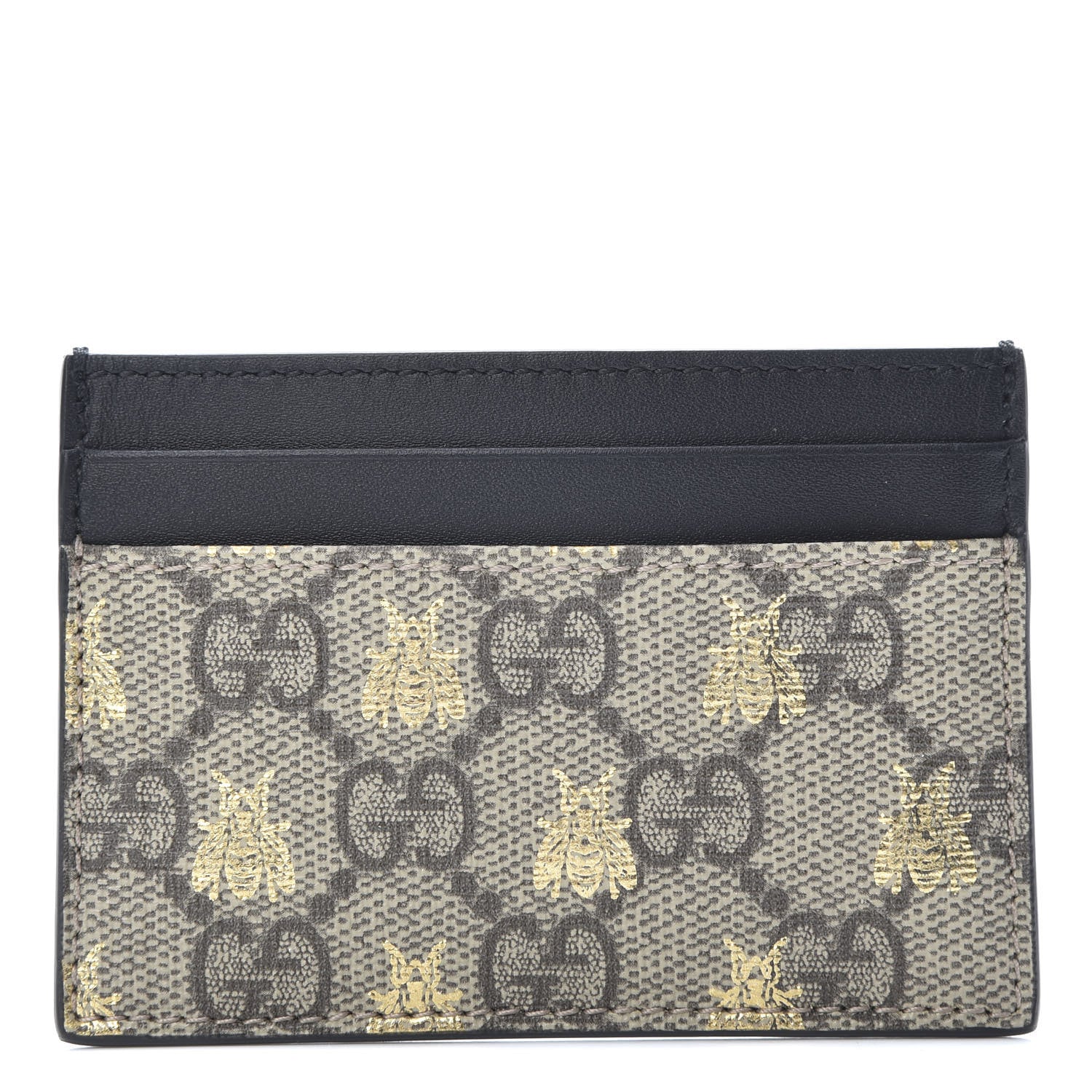 Gucci GG Supreme Monogram Bees Card Holder Black 1 of 6