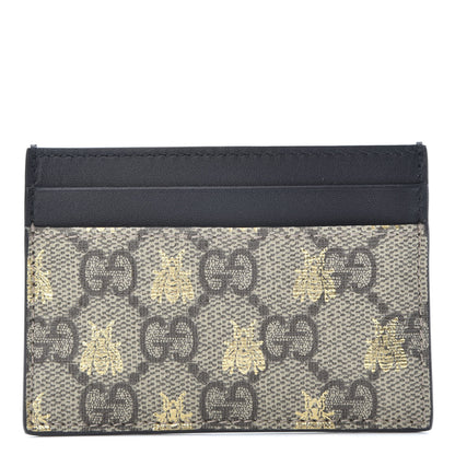 Gucci GG Supreme Monogram Bees Card Holder Black 1 of 6