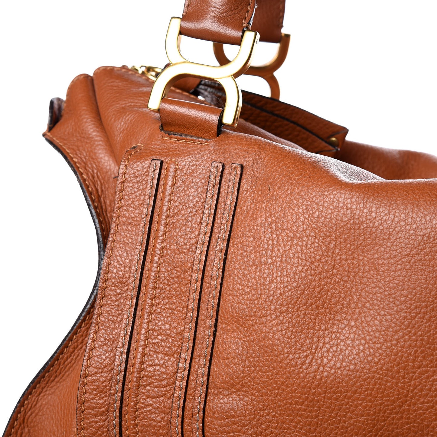Calfskin Large Marcie Satchel Tan