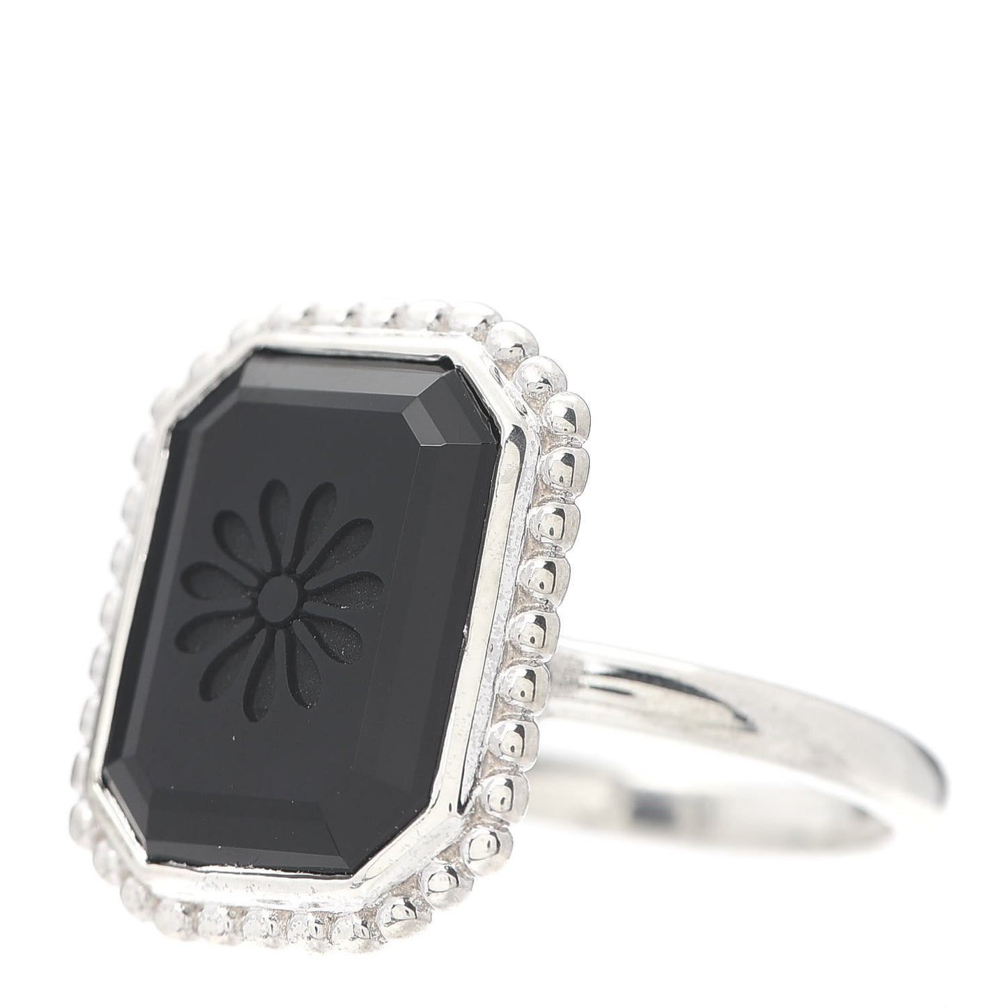 Sterling Silver Black Onyx Ziegfeld Daisy Ring 53 6.25