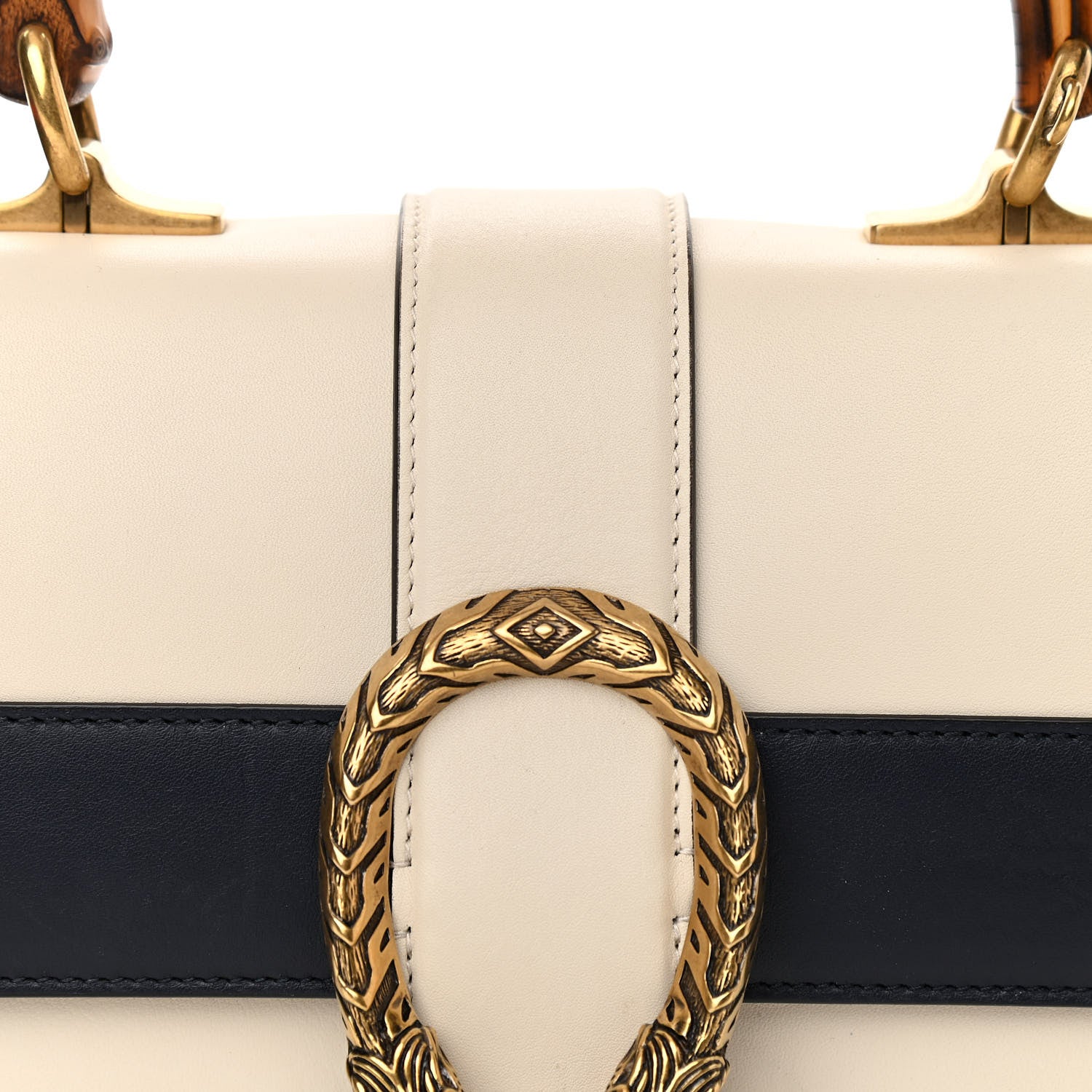 Gucci Calfskin Bamboo Web Medium Dionysus Top Handle Bag White Blue Hibiscus Red 9 of 13