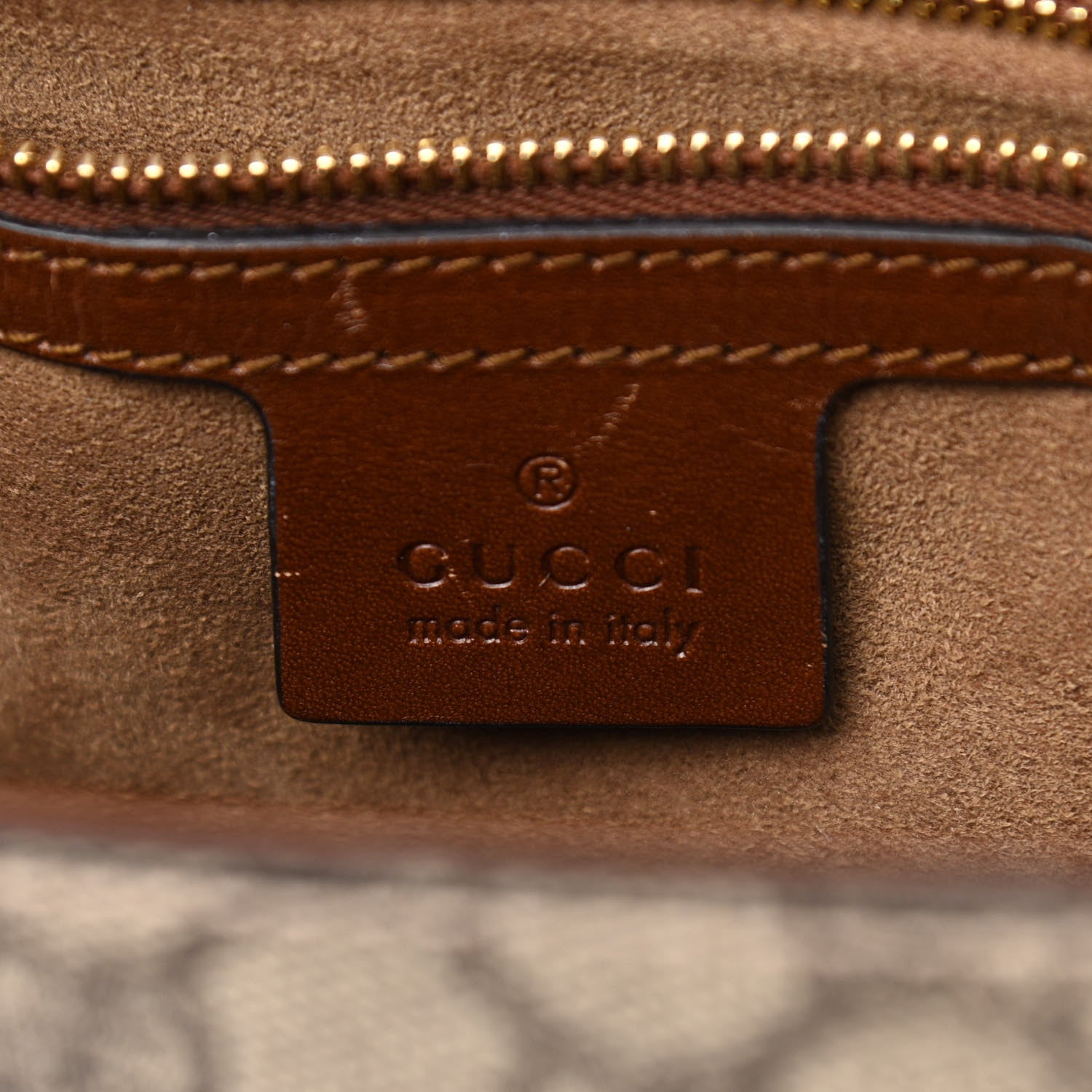 Gucci GG Supreme Monogram Small Messenger Shoulder Bag Beige Cuir 6 of 14