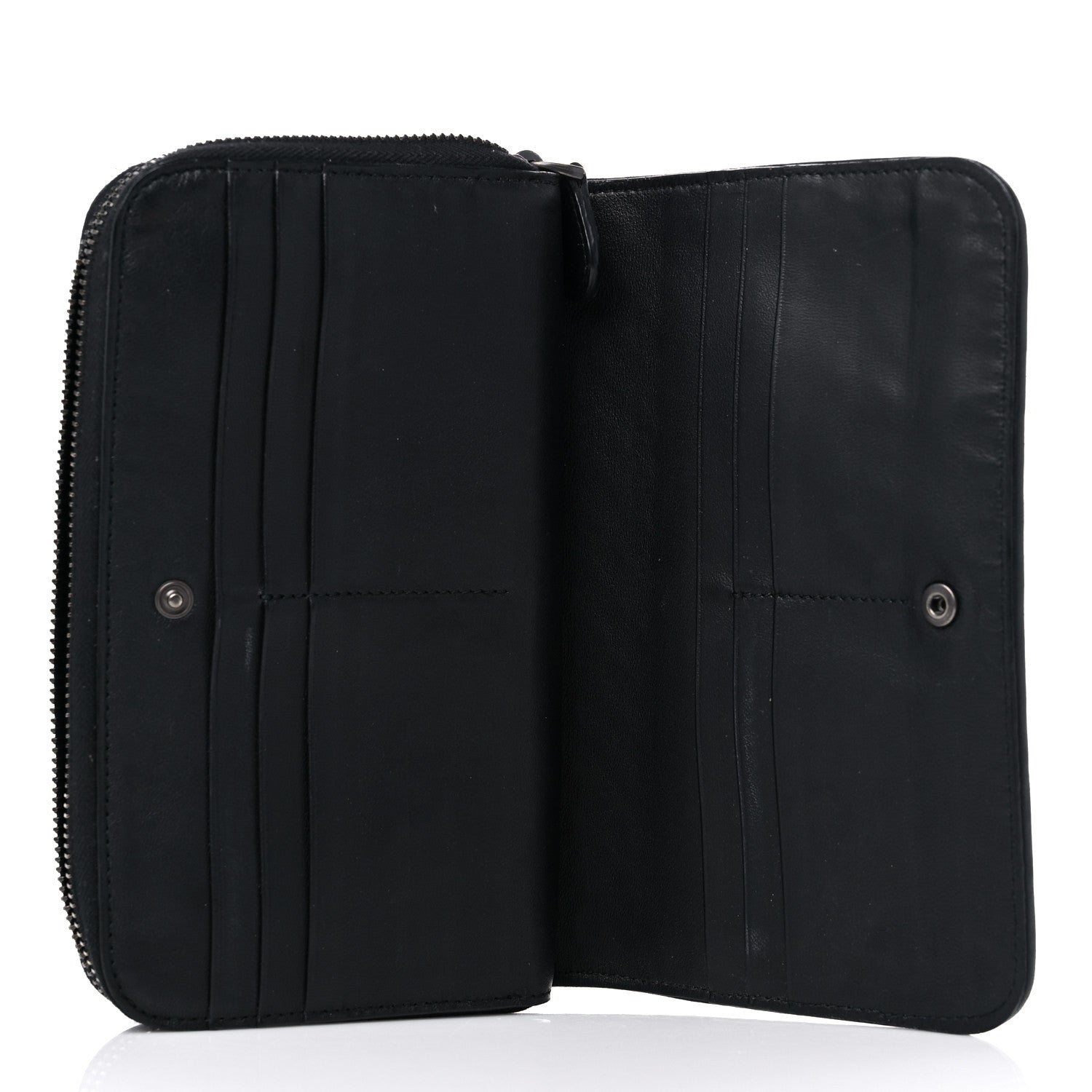 Bottega Veneta Nappa Intrecciato Zip Around Wallet Black 5 of 19