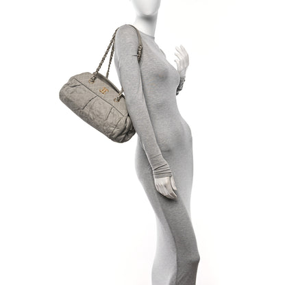 Chanel Iridescent Calfskin Chic Quilt Bowling Bag Grey 3 of 10