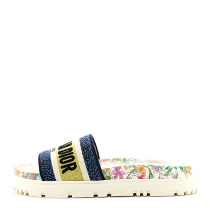 Christian Dior Canvas D-Constellation Embroidered Dway 10mm Slide Sandals 35 White Multicolor 1 of 10