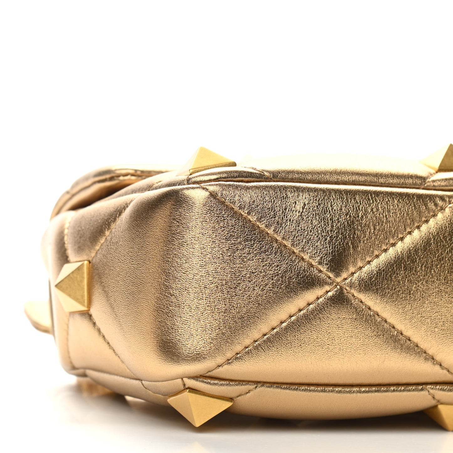 Nappa Medium Roman Stud Shoulder Bag Antique Brass