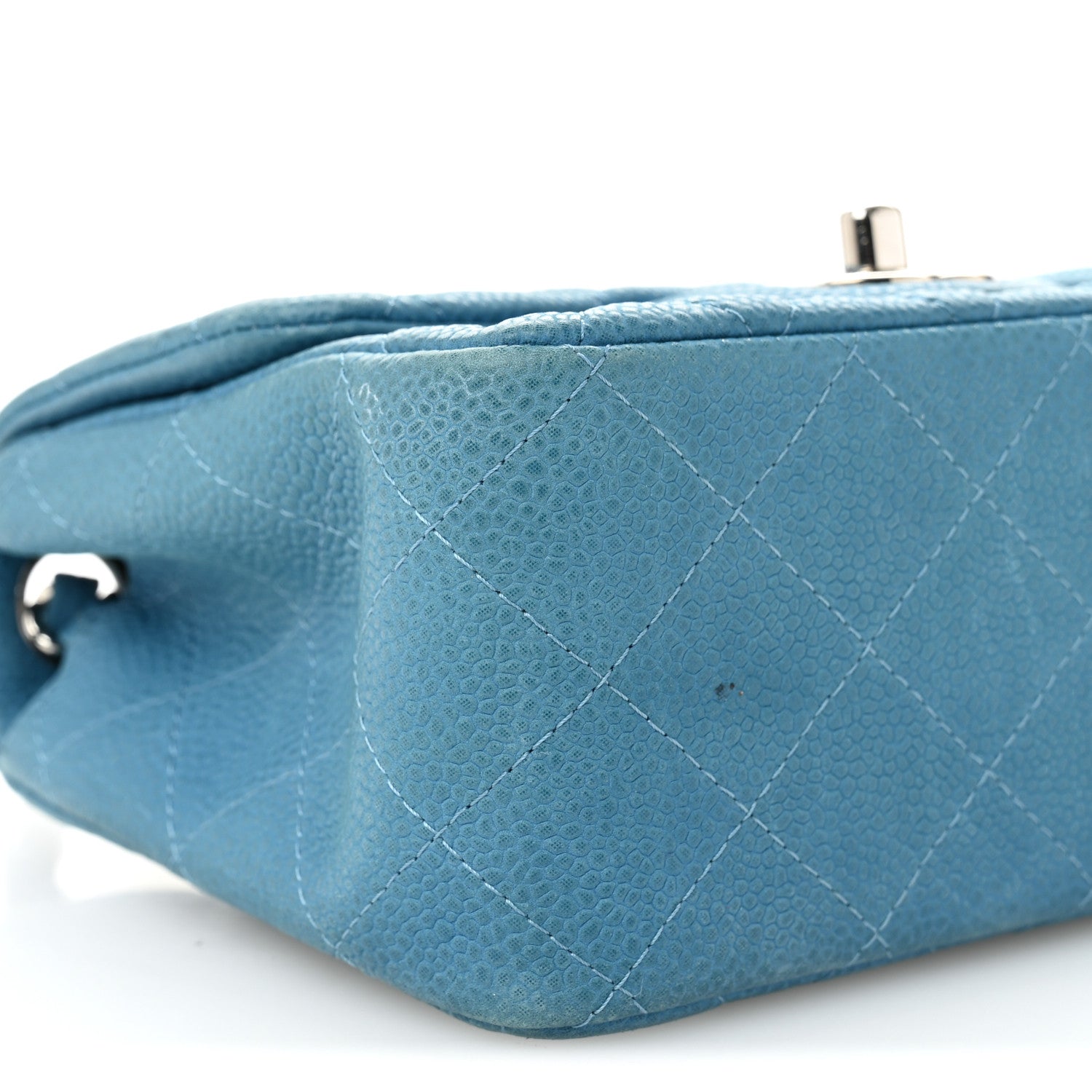 Chanel Iridescent Caviar Quilted Mini Square Flap Blue 9 of 14