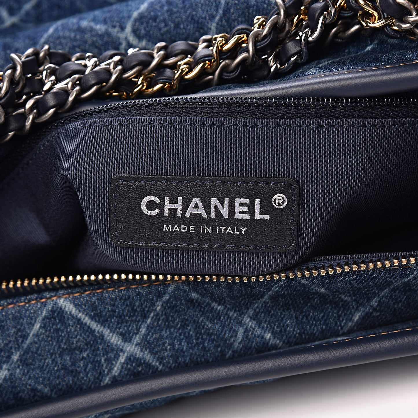 Denim Calfskin Large Gabrielle Hobo Blue