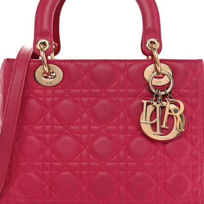 Christian Dior Lambskin Cannage Medium Lady Dior Fuchsia 7 of 12