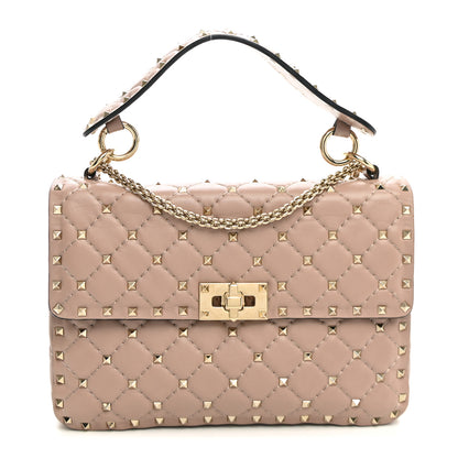Valentino Garavani Nappa Medium Rockstud Spike Shoulder Bag Poudre 1 of 10
