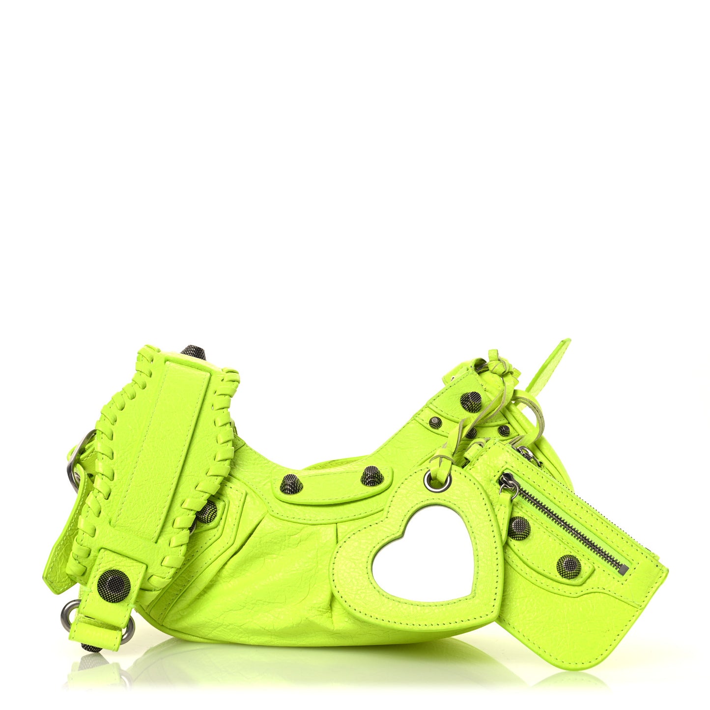 Agneau Arena Le Cagole Shoulder Bag XS Fluo Yellow
