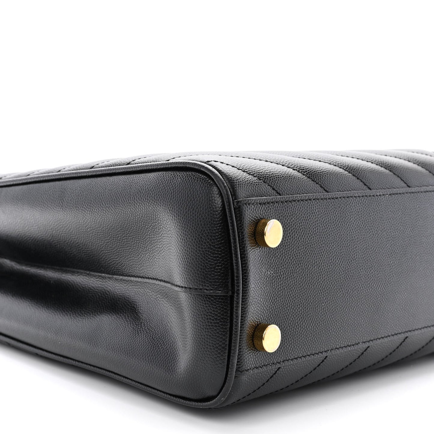 Grain De Poudre Matelasse Chevron Monogram Shopping Bag Black