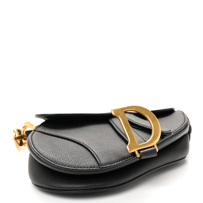 Christian Dior Grained Calfskin Mini Saddle Bag Black 4 of 10