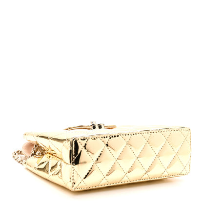 Chanel Mirror Calfskin Metallic Calfskin Quilted Nano Kelly Shopper Gold 4 of 10