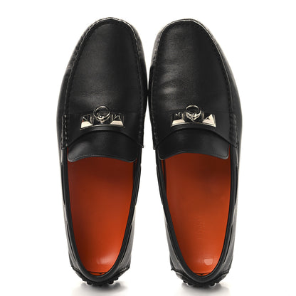 Hermes Supple Calfskin Mens Irving Driving Moccasin Loafers 43 Black 2 of 11