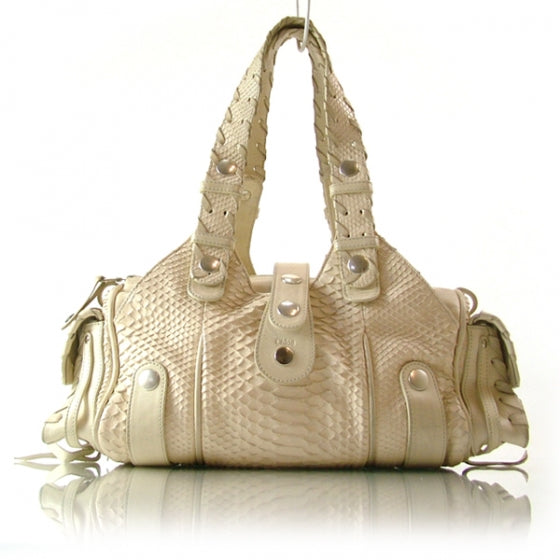 Python Silverado Shoulder Bag Hobo Ivory