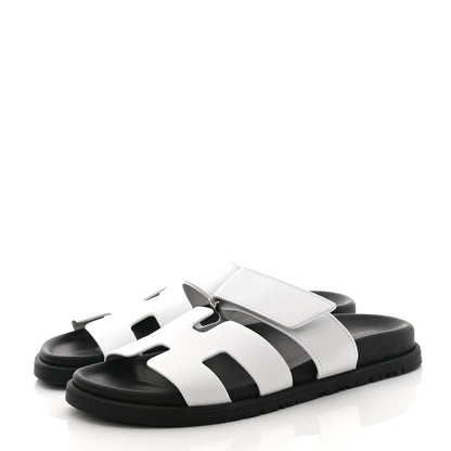 Hermes Calfskin Womens Chypre Sandals 36 White 3 of 8