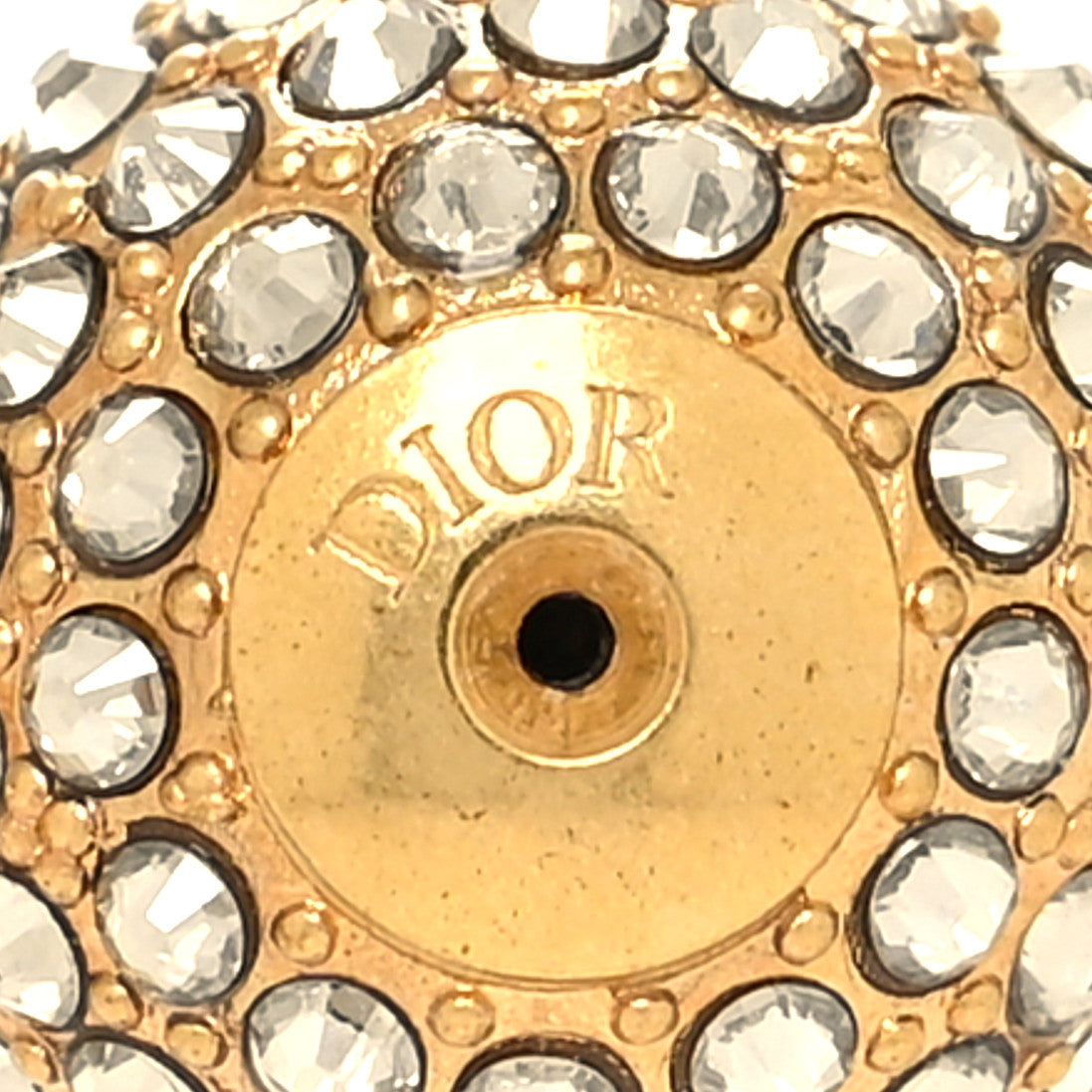 Crystal Pearl Dior Tribales Earrings Gold