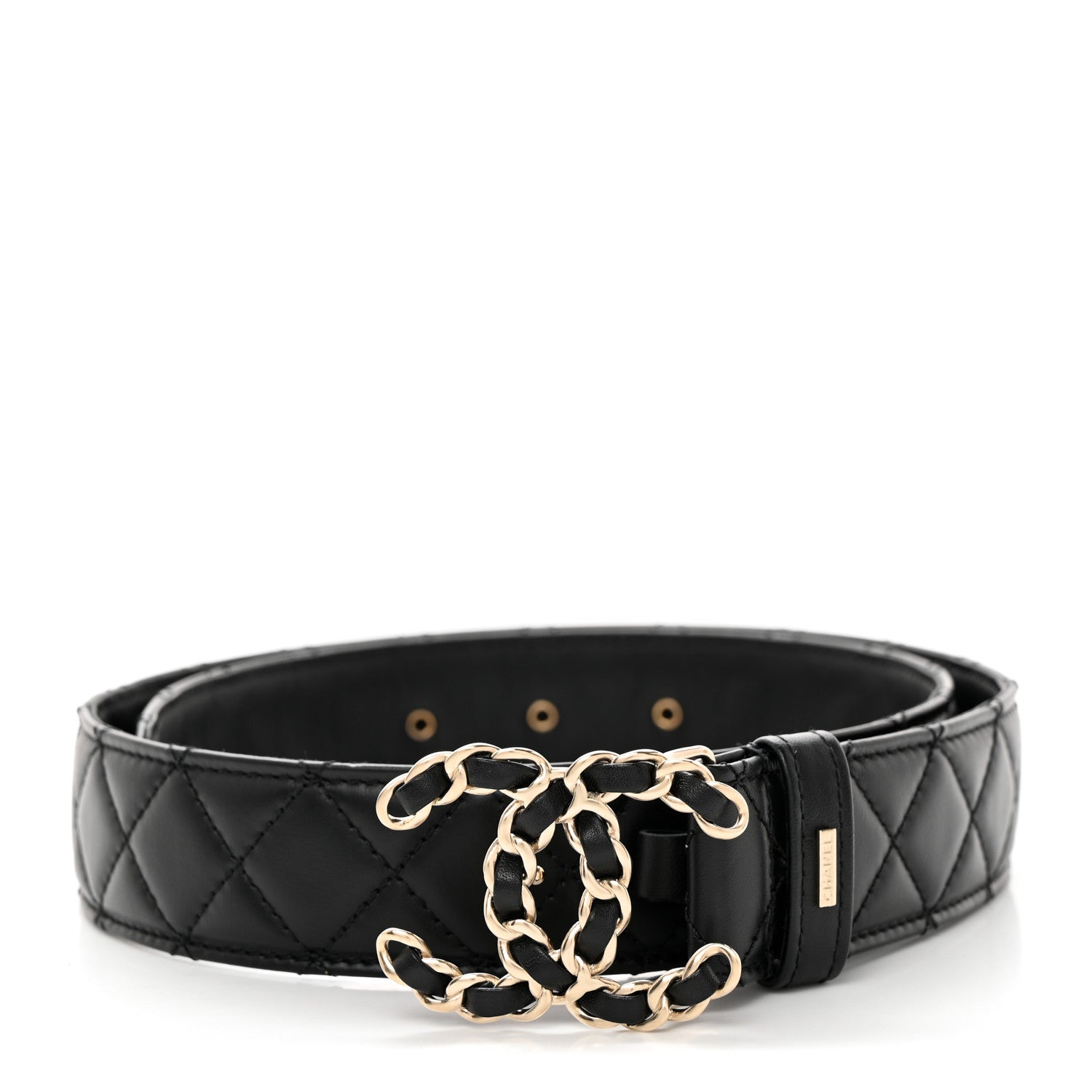 Chanel Calfskin Quilted CC Chain Belt 75 30 Black 1 of 7