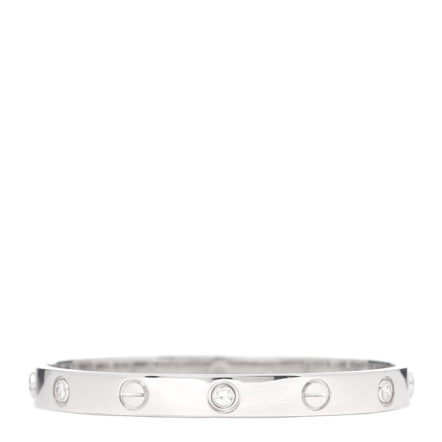 18K White Gold 6 Diamond LOVE Bracelet 16