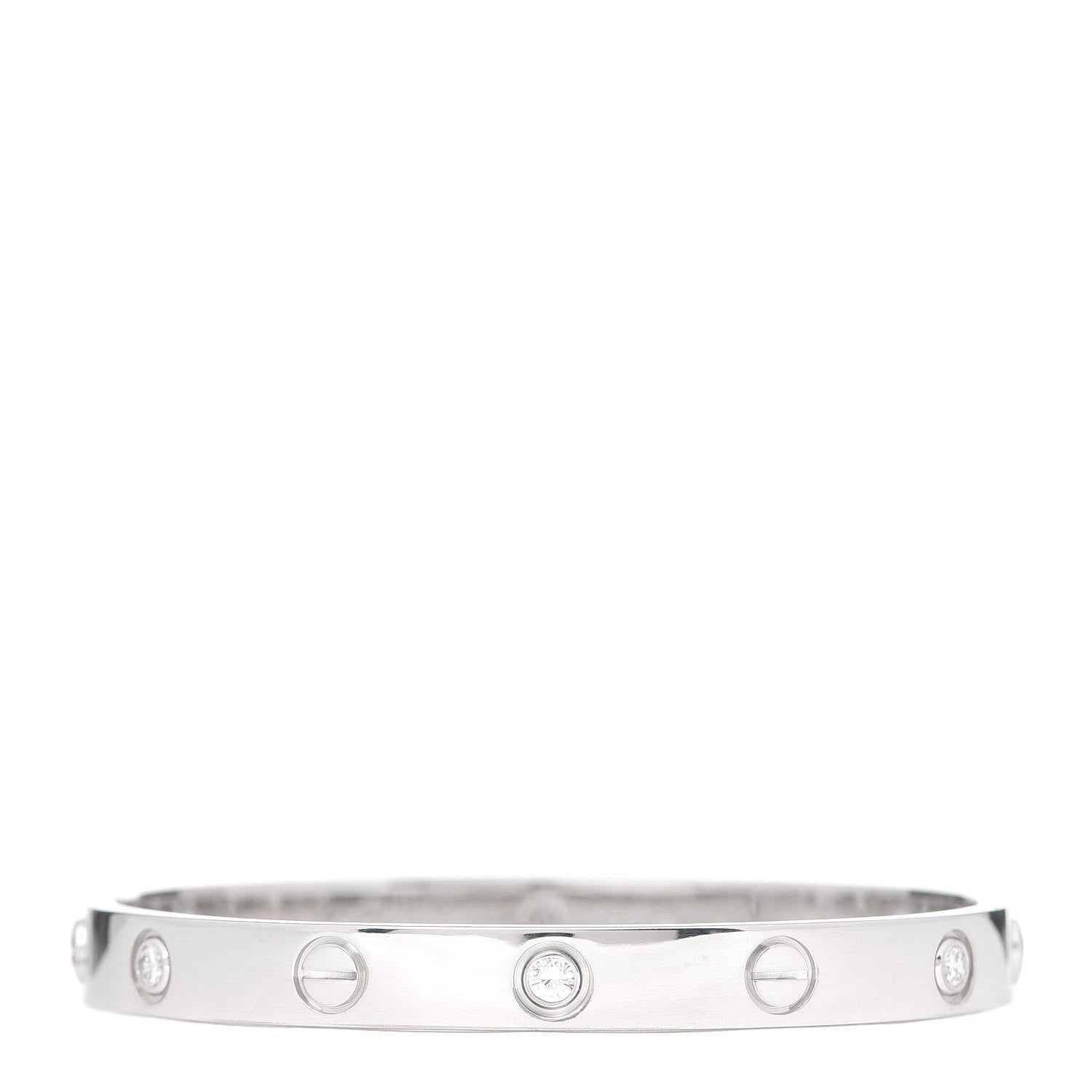 Cartier 18K White Gold 6 Diamond LOVE Bracelet 16 1 of 6