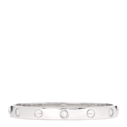 Cartier 18K White Gold 6 Diamond LOVE Bracelet 16 1 of 6