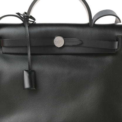 Hermes Toile H Berline Vache Hunter Herbag Zip PM 31 Black Ecru 9 of 12