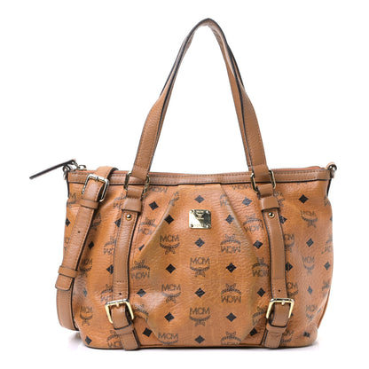 MCM Visetos Medium Essentials Shopper Tote Cognac 1 of 5
