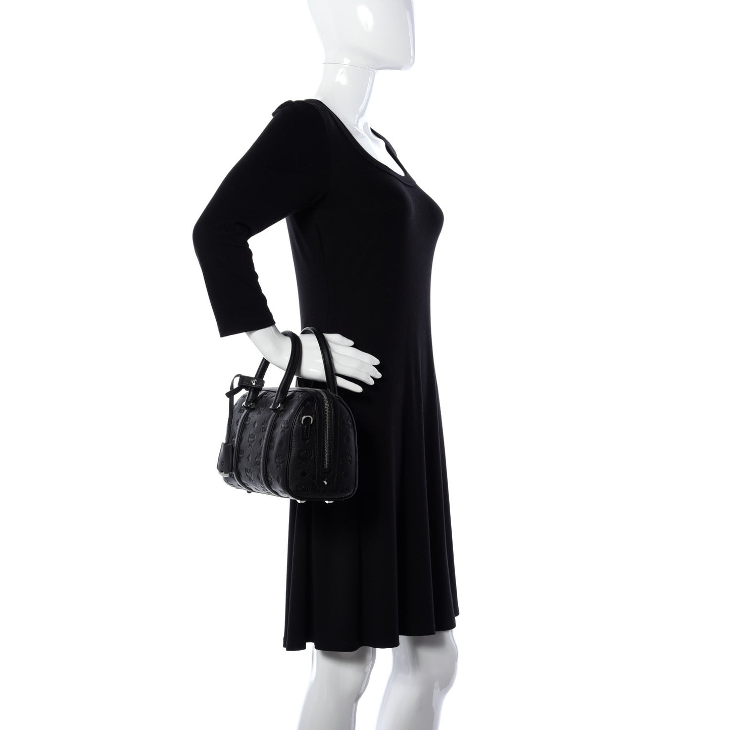 Calfskin Ottomar Monogram Boston Bag Navy