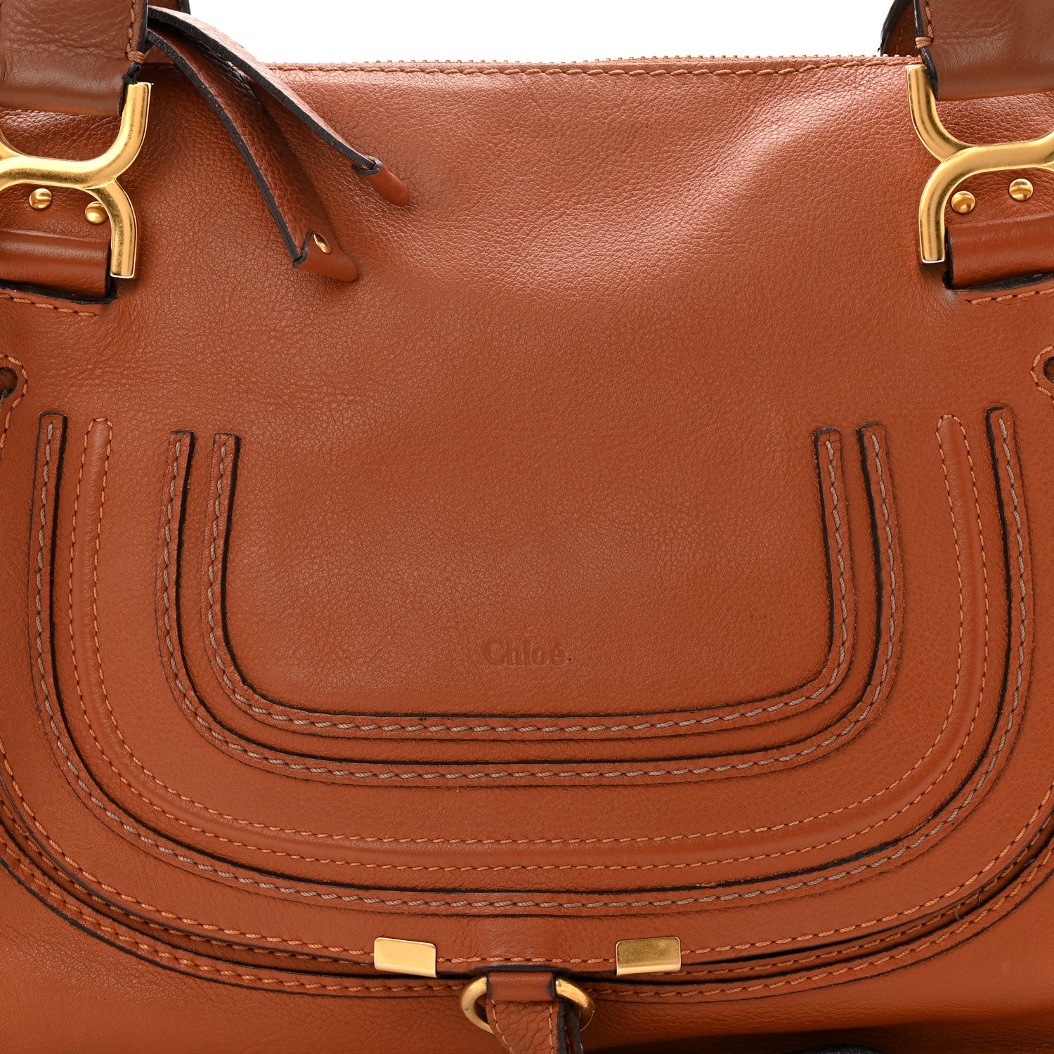 Chloe Calfskin Medium Marcie Satchel Tan 8 of 12