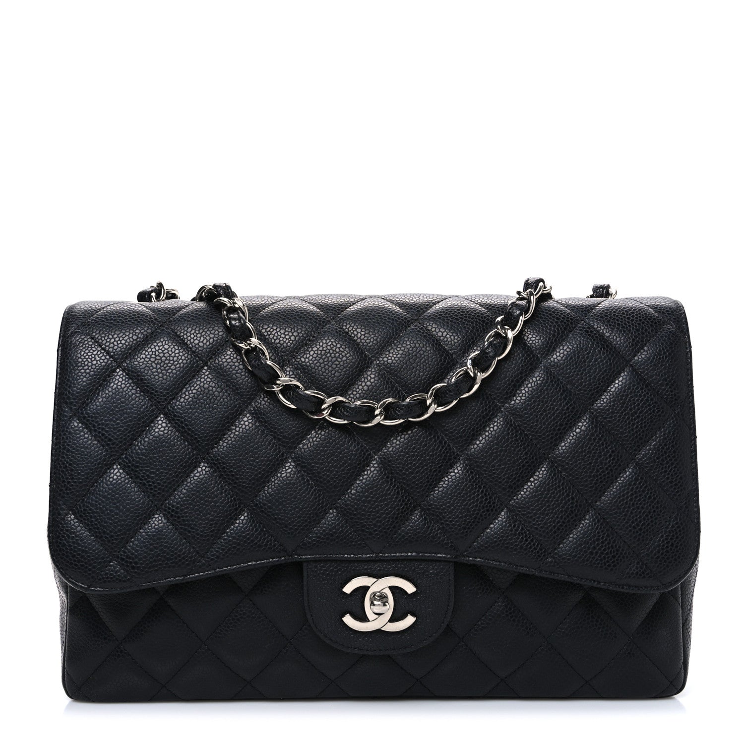 Chanel Caviar Quilted Jumbo Single Flap Black 1 of 10
