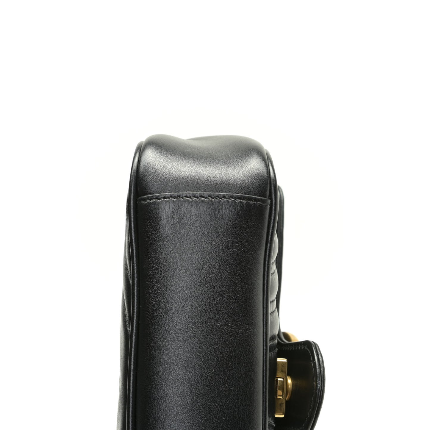 Calfskin Matelasse Mini GG Marmont Shoulder Bag Black