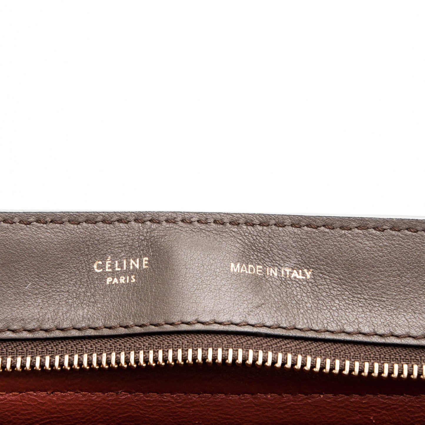 Smooth Calfskin Suede Medium Tri-Color Trapeze Terracotta