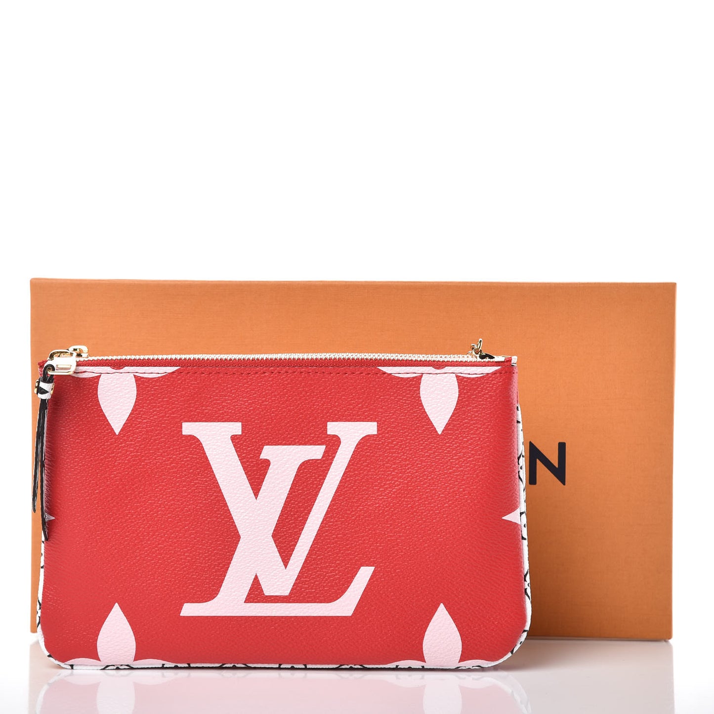 Monogram Giant Double Zip Pochette Rouge