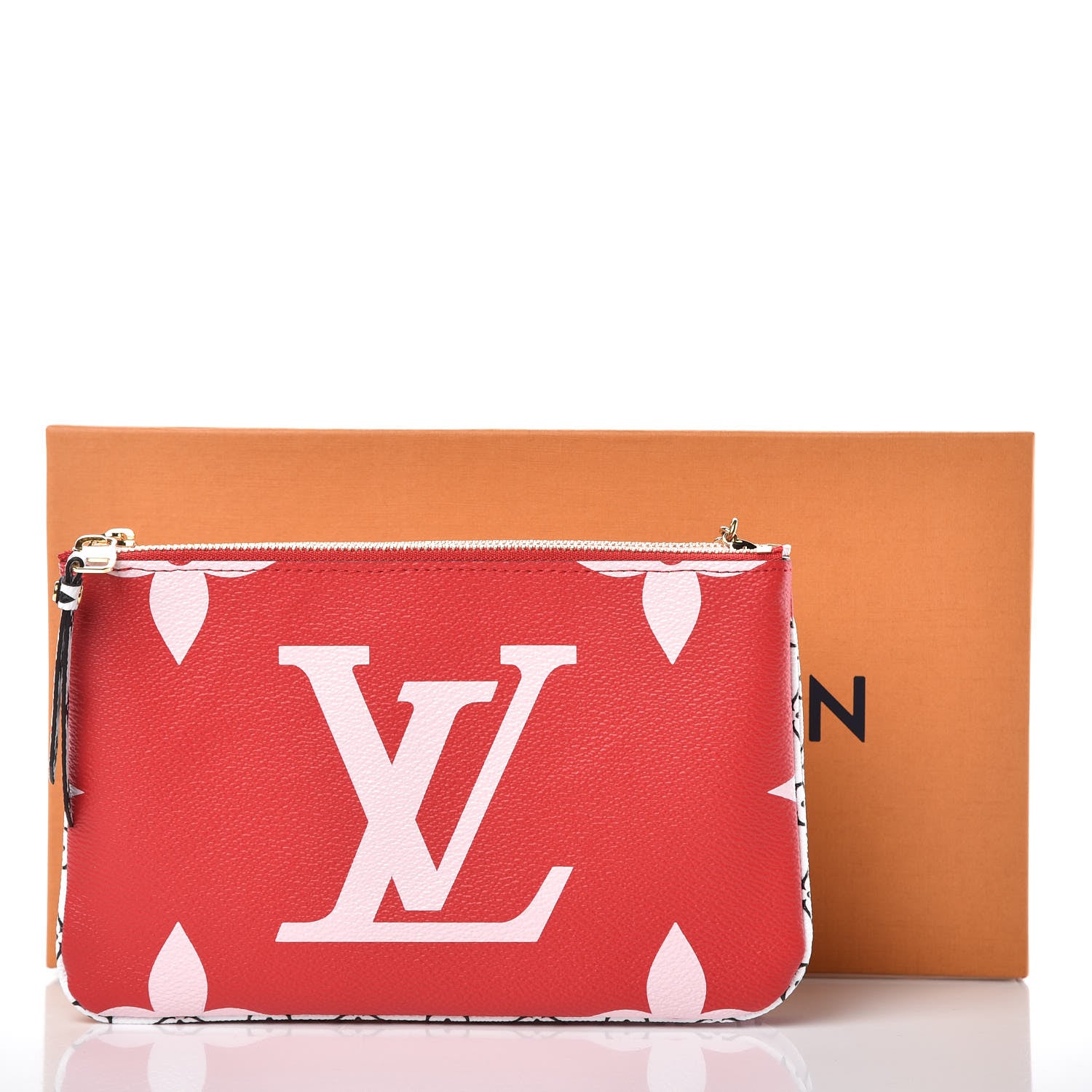 Louis Vuitton Monogram Giant Double Zip Pochette Rouge 9 of 9