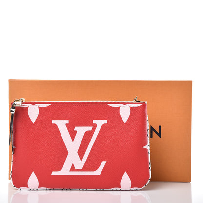 Louis Vuitton Monogram Giant Double Zip Pochette Rouge 9 of 9