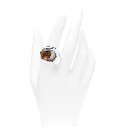 Gucci Sterling Silver Bamboo Horsebit Ring 54 7 2 of 4