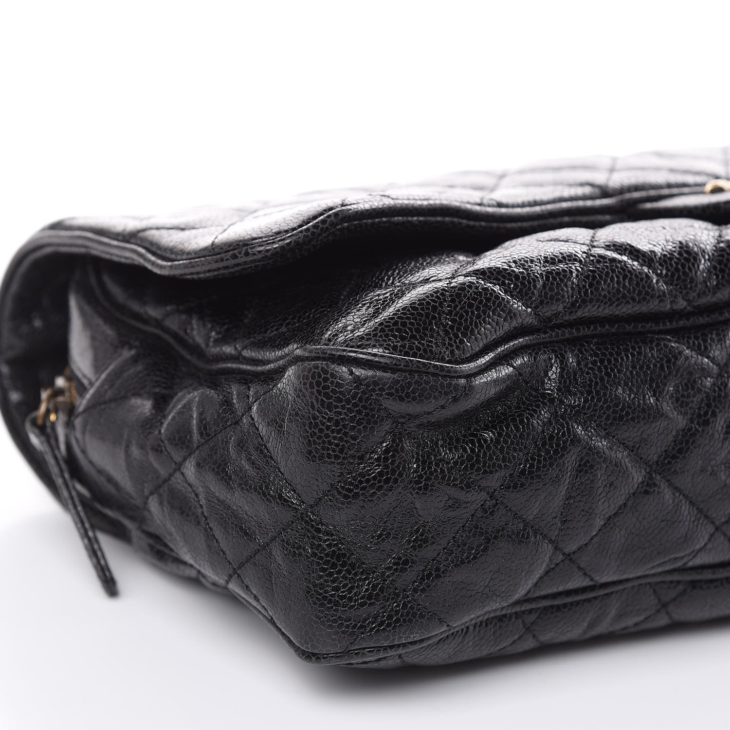 Chanel Crumpled Grained Calfskin Quilted Large Shiva Flap Black 8 of 10