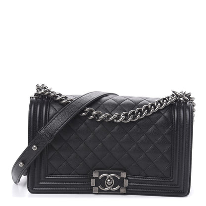 Chanel Calfskin Quilted Medium Boy Flap Black 1 of 12