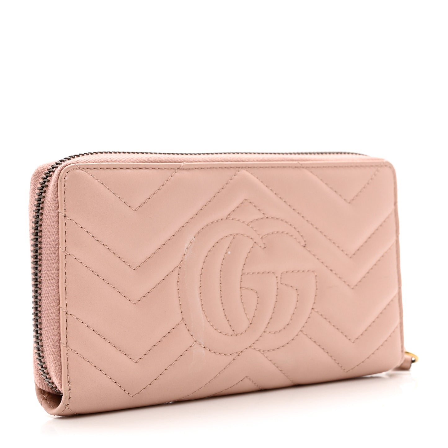 Calfskin Matelasse GG Marmont Zip Around Wallet Perfect Pink