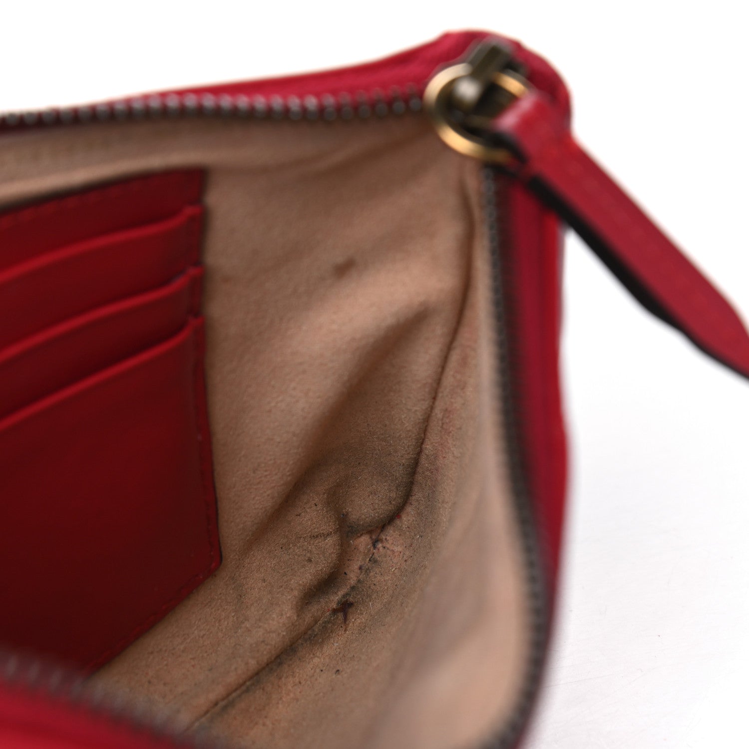 Gucci Calfskin Matelasse GG Marmont Wrist Wallet Hibiscus Red 5 of 11
