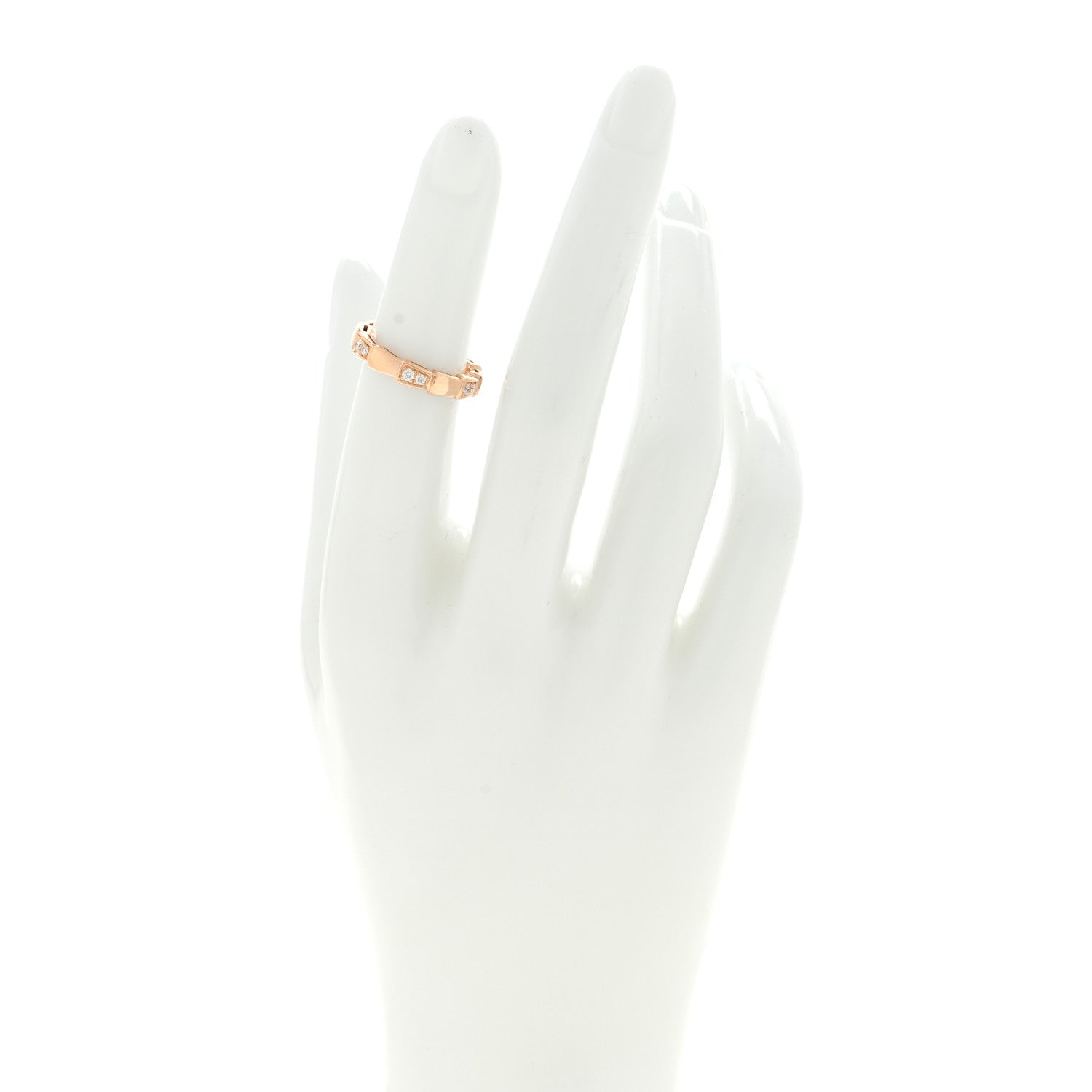 Bulgari 18K Rose Gold Diamond Serpenti Viper Ring 47 4 2 of 4