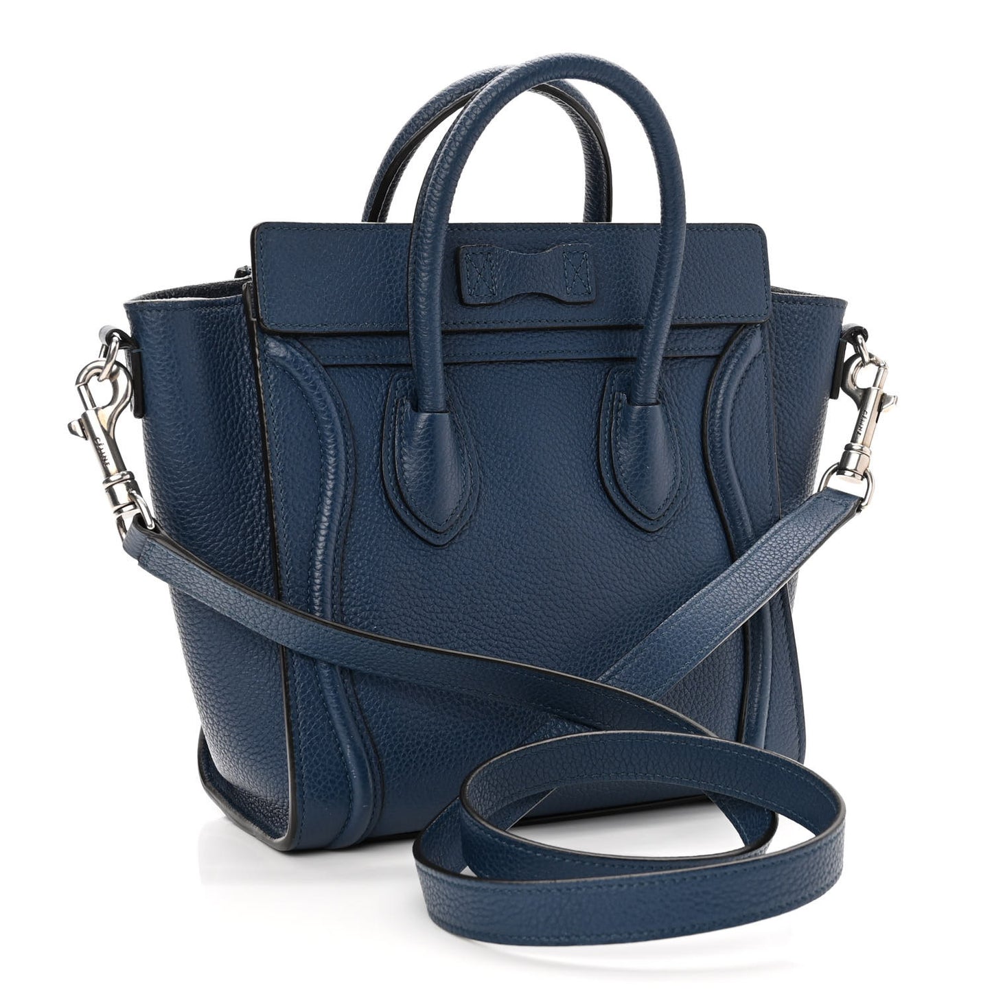 Drummed Calfskin Nano Luggage Indigo