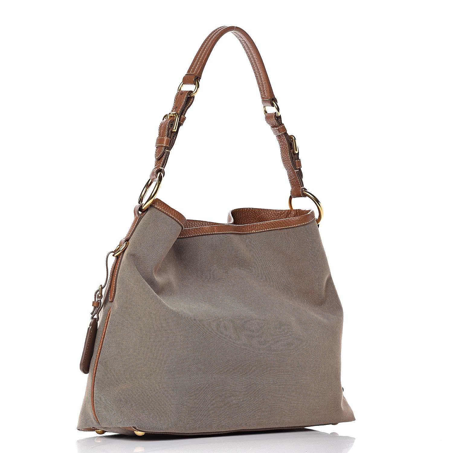 Prada Jacquard Logo Hobo Corda Cuoio 3 of 17