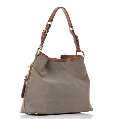 Prada Jacquard Logo Hobo Corda Cuoio 3 of 17