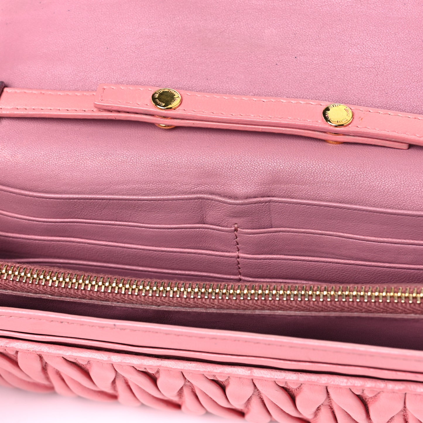 Nappa Matelasse Bicolor Wallet On Chain Loto Orchide