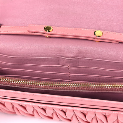 Miu Miu Nappa Matelasse Bicolor Wallet On Chain Loto Orchide 10 of 20