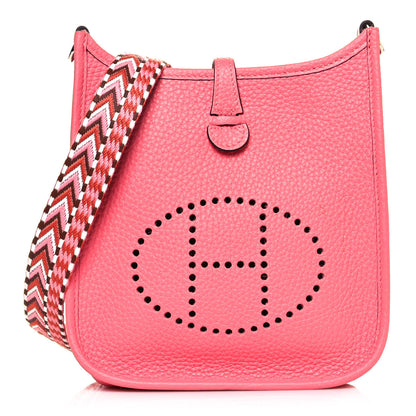 Hermes Taurillon Clemence Allegro Evelyne TPM Rose Azalee Rose Confetti 1 of 9