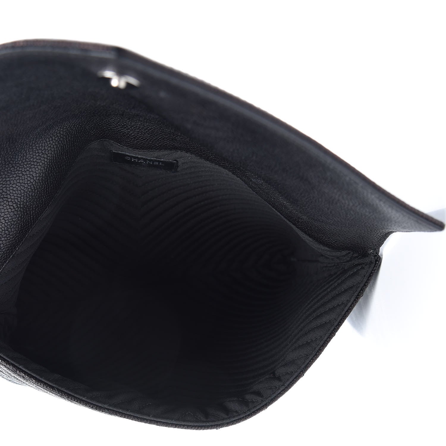 Chanel Calfskin Chevron Quilted Small Envelope Clutch Black 5 of 8